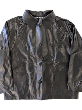 KASSL EDITIONS Original Hip Oil Jacket Black Size 40 L NWT Men Luxury Rain Coat